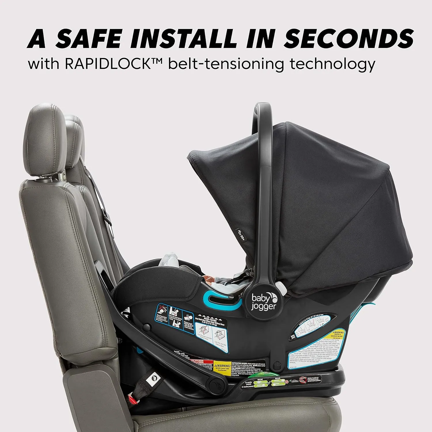Baby Jogger City Go 2 Infant Car Seat, Pike Exclusive Includes Leatherette Handlebar and Premium Fabrics for a Safe and Comfortable Ride from Day One