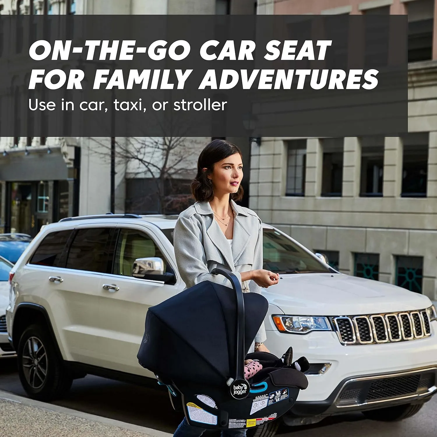 Baby Jogger City Go 2 Infant Car Seat, Pike Exclusive Includes Leatherette Handlebar and Premium Fabrics for a Safe and Comfortable Ride from Day One