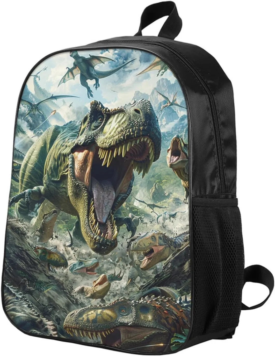 Backpack Dinosaur Bookbag Women Men Black Backpack for Outdoor Sports Travel Camping Hiking Office Work Laptop Bag