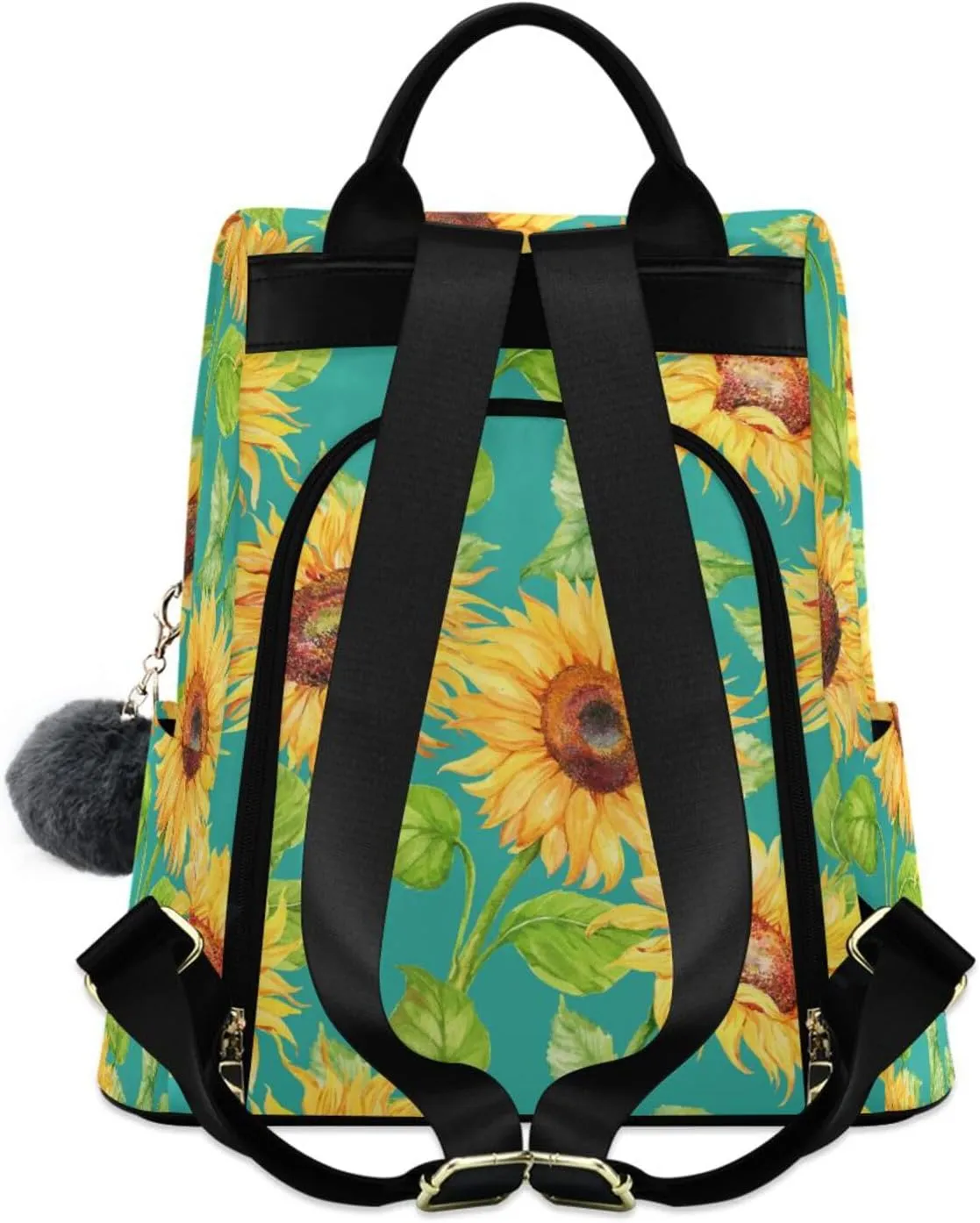 Backpack Purse for Women Anti Theft Fashion Daypack Polyester Travel Bag Crossbody Shoulder Bag Sunflower 13.4 X 5.9 X 15in Pattern 4