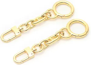Bag Charm Bag Strap Extender Gold Metal Accessory [Set of 2 Pieces] for Women Handbag - 13mmLovelyLarge 4.5"