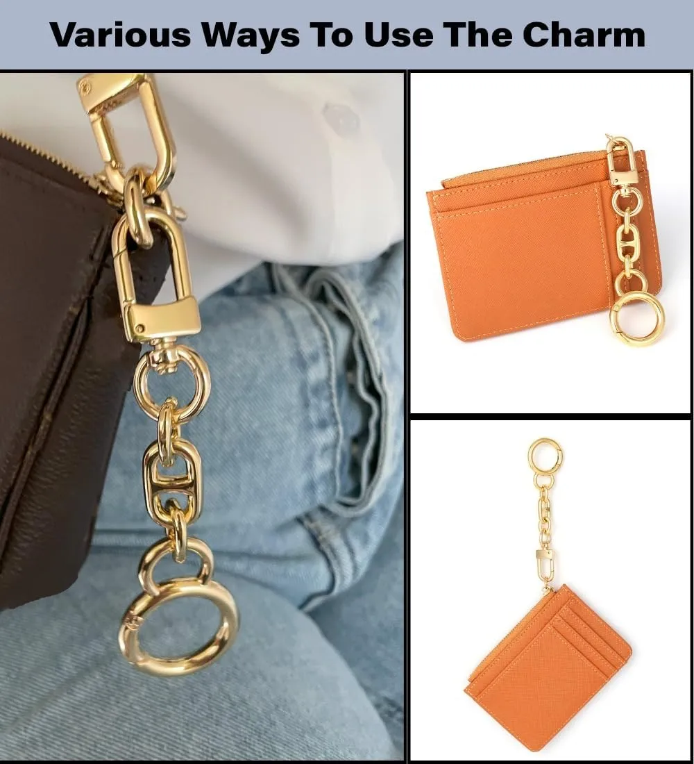 Bag Charm Bag Strap Extender Gold Metal Accessory [Set of 2 Pieces] for Women Handbag - 13mmLovelyLarge 4.5"
