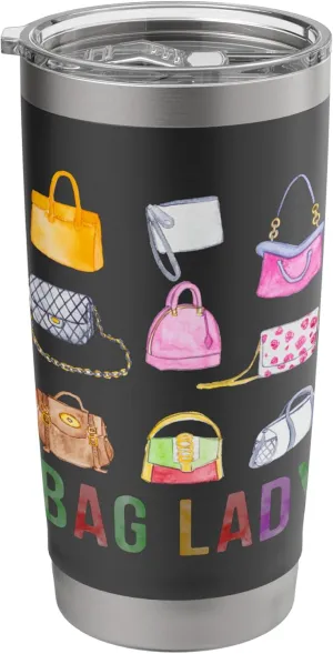 Bag Lady Vibrant Handbag Collection Art Stainless Steel Insulated Tumbler