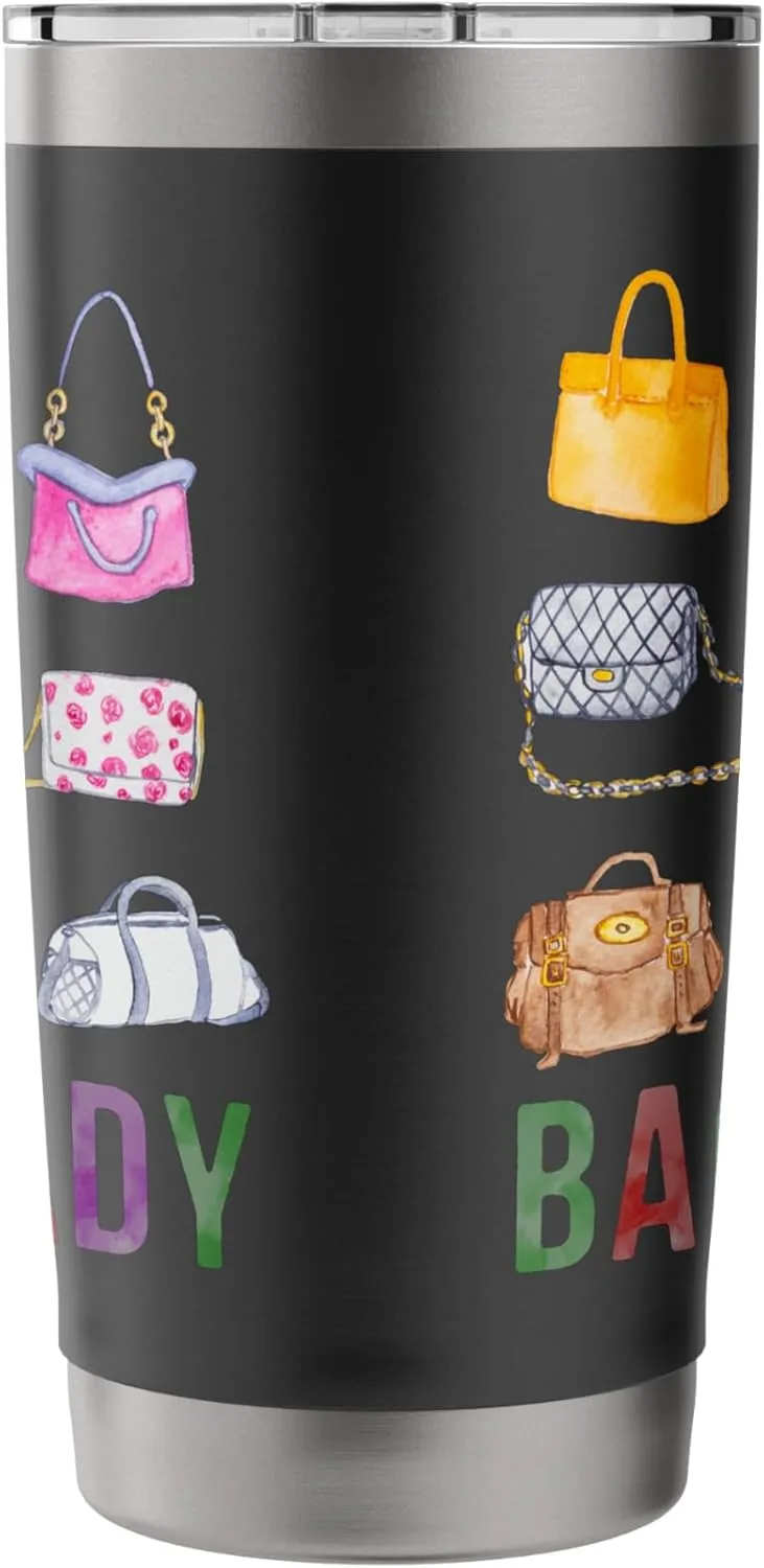 Bag Lady Vibrant Handbag Collection Art Stainless Steel Insulated Tumbler
