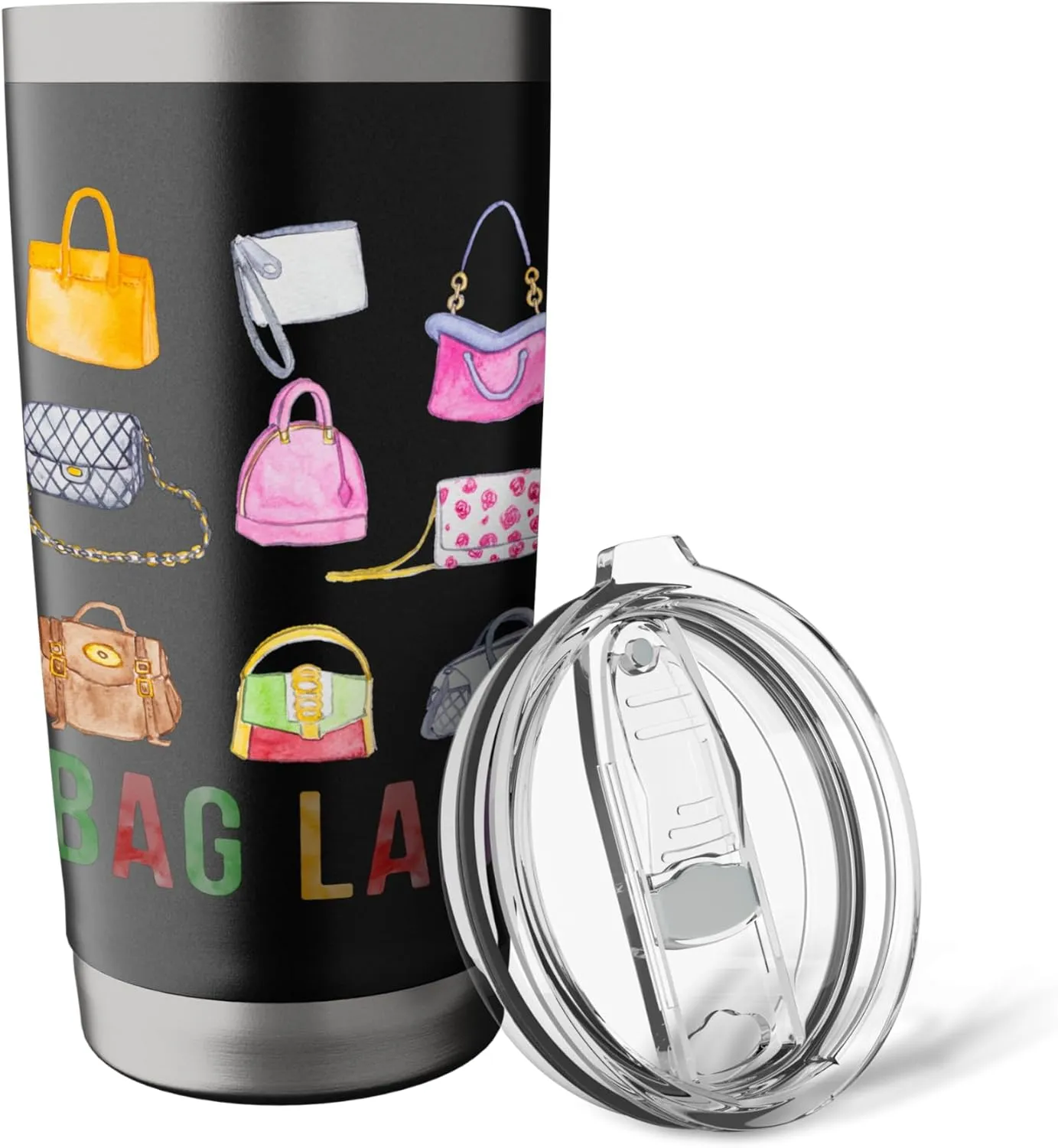 Bag Lady Vibrant Handbag Collection Art Stainless Steel Insulated Tumbler