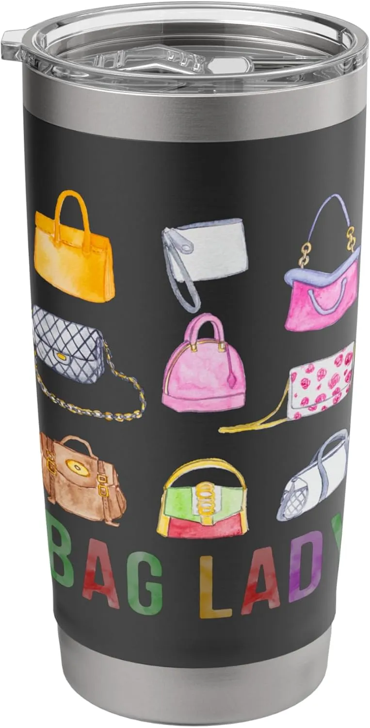 Bag Lady Vibrant Handbag Collection Art Stainless Steel Insulated Tumbler