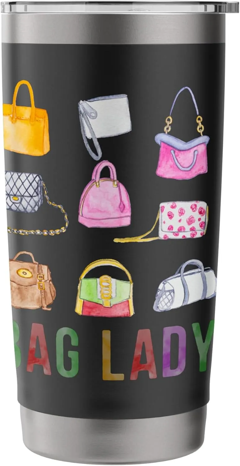 Bag Lady Vibrant Handbag Collection Art Stainless Steel Insulated Tumbler