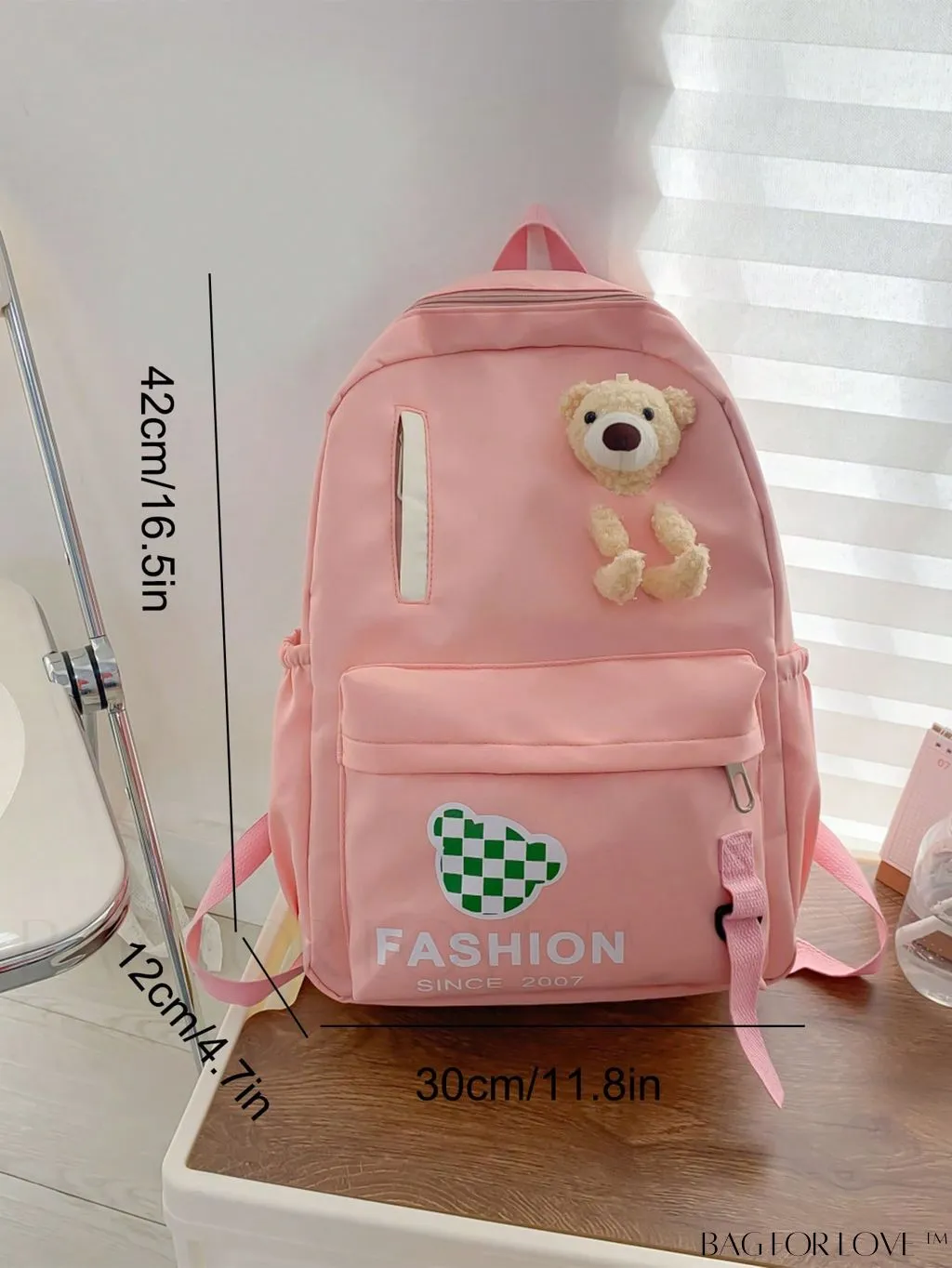 BagForLove - Classic Cartoon Bear Decor Letter Graphic Backpack