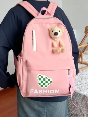 BagForLove - Classic Cartoon Bear Decor Letter Graphic Backpack