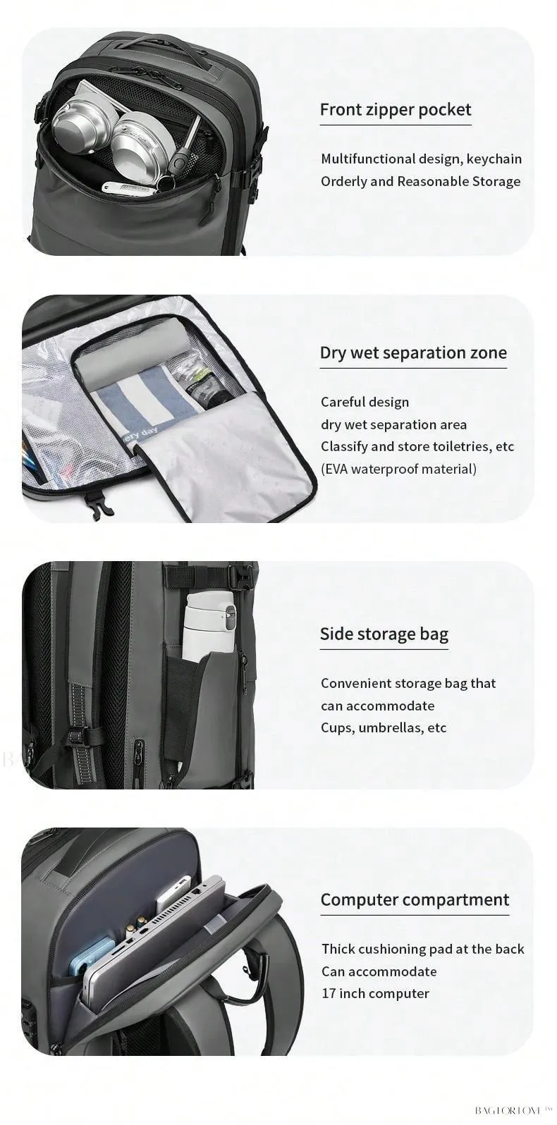 BagForLove - Comprehensive Backpack for School, Work, or Adventure