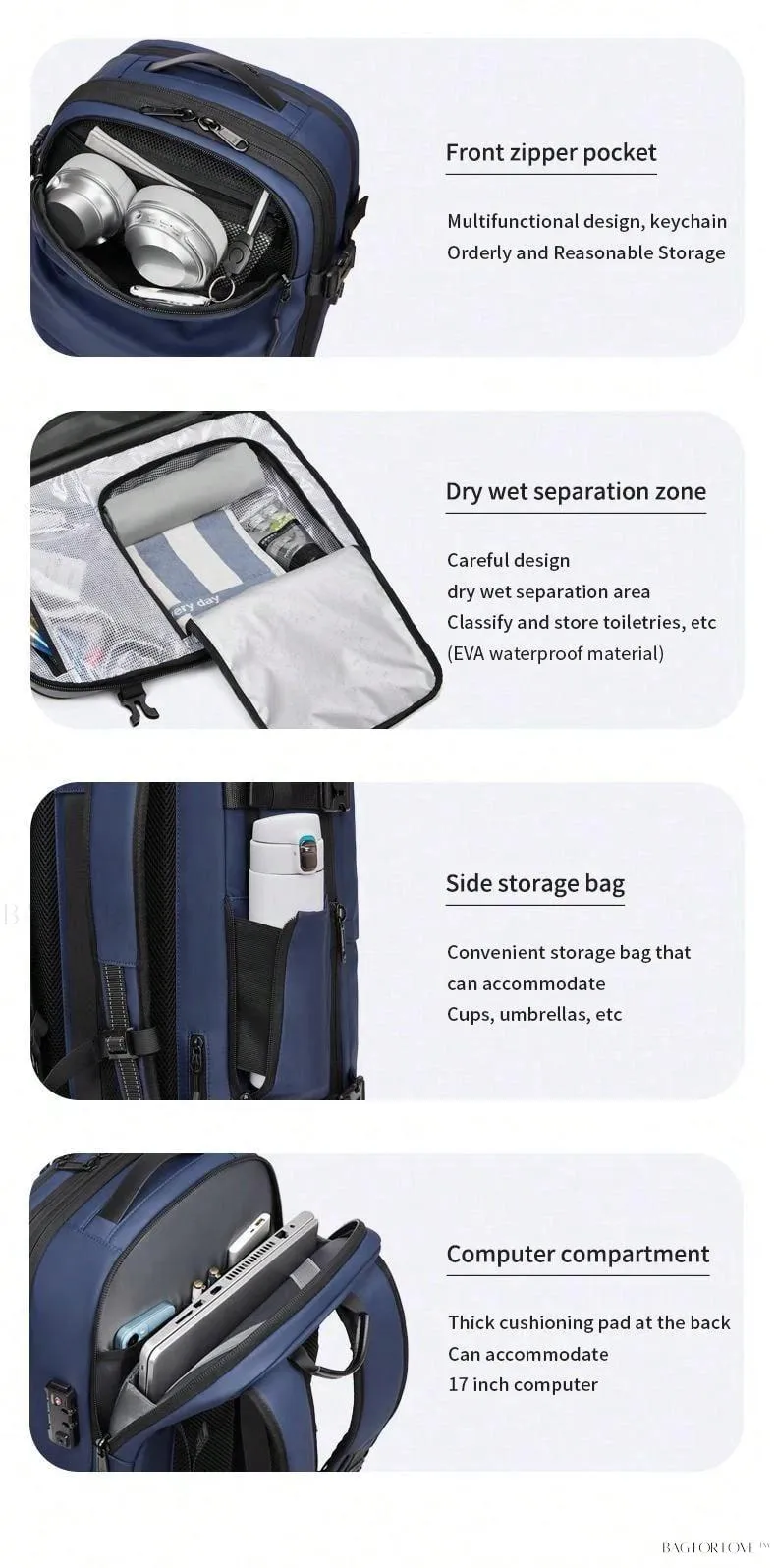 BagForLove - Comprehensive Backpack for School, Work, or Adventure