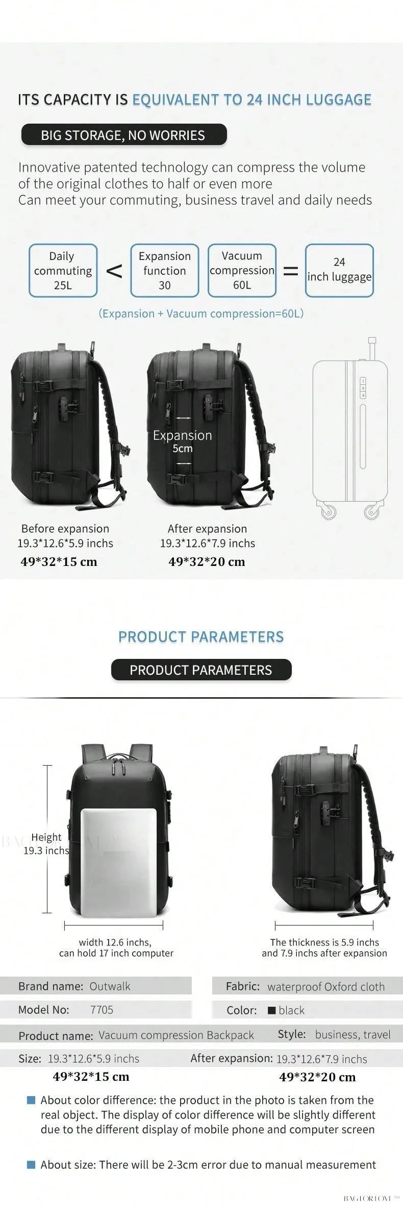 BagForLove - Comprehensive Backpack for School, Work, or Adventure