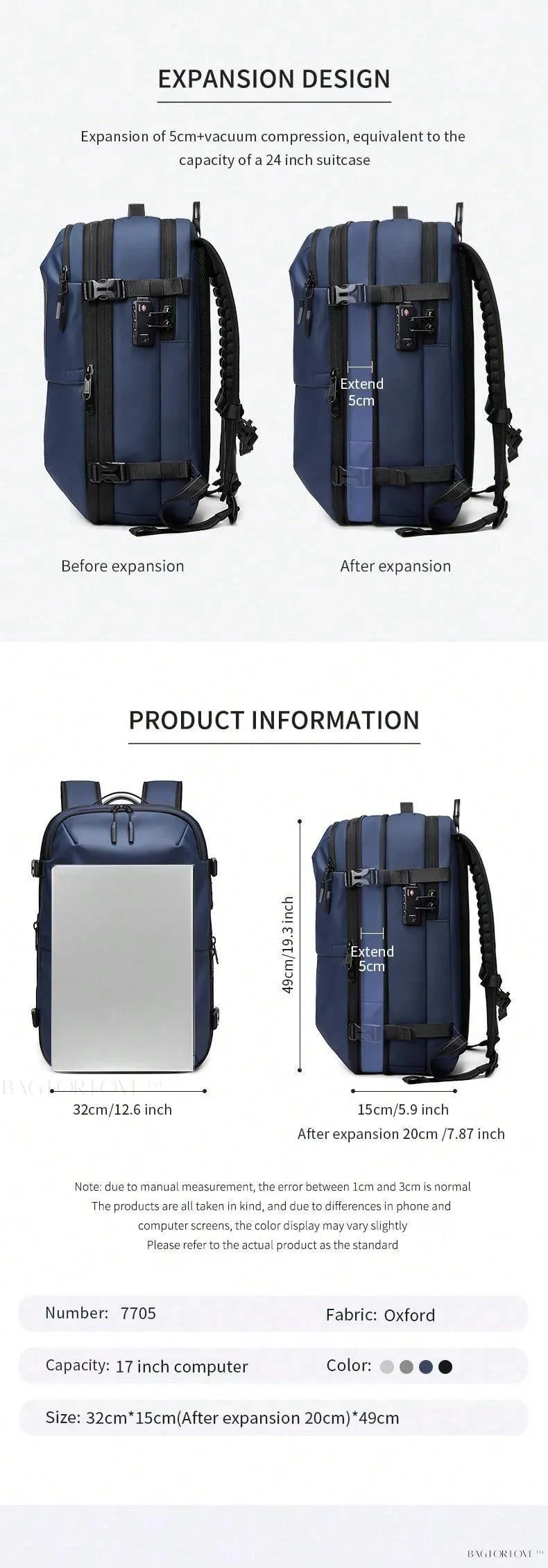 BagForLove - Comprehensive Backpack for School, Work, or Adventure