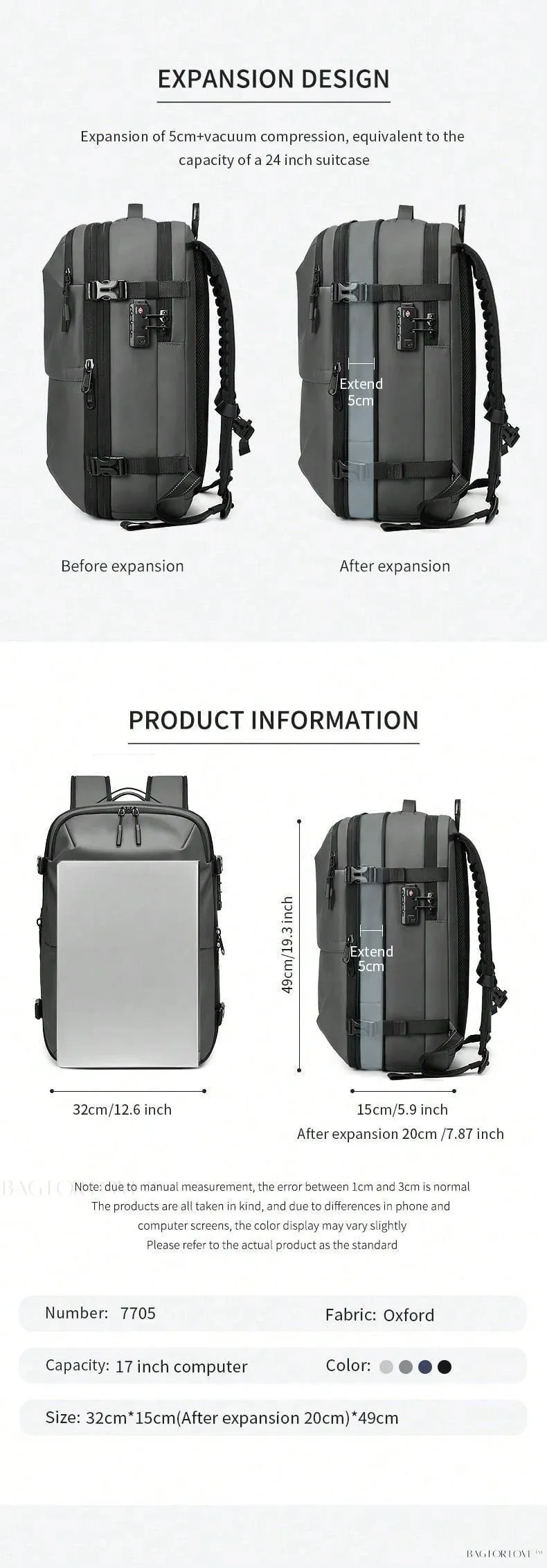 BagForLove - Comprehensive Backpack for School, Work, or Adventure