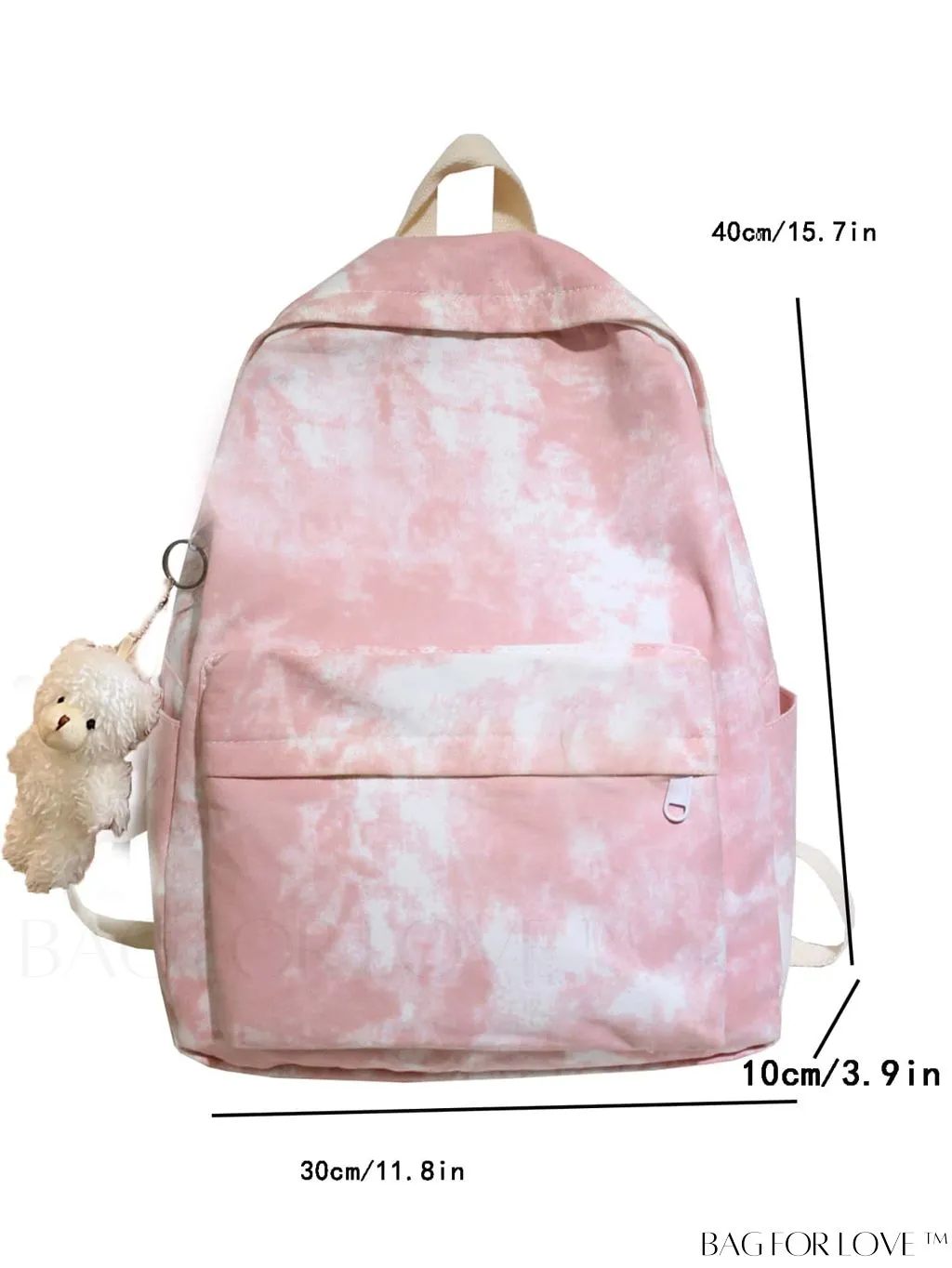 BagForLove - Large Capacity Pink Preppy Classic Backpack with Letter Patch