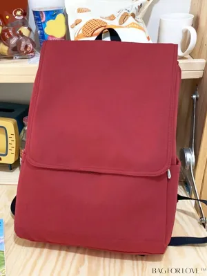 BagForLove - Oversized Red Flap Backpack - Ideal for Students in College, High School, and Outdoors