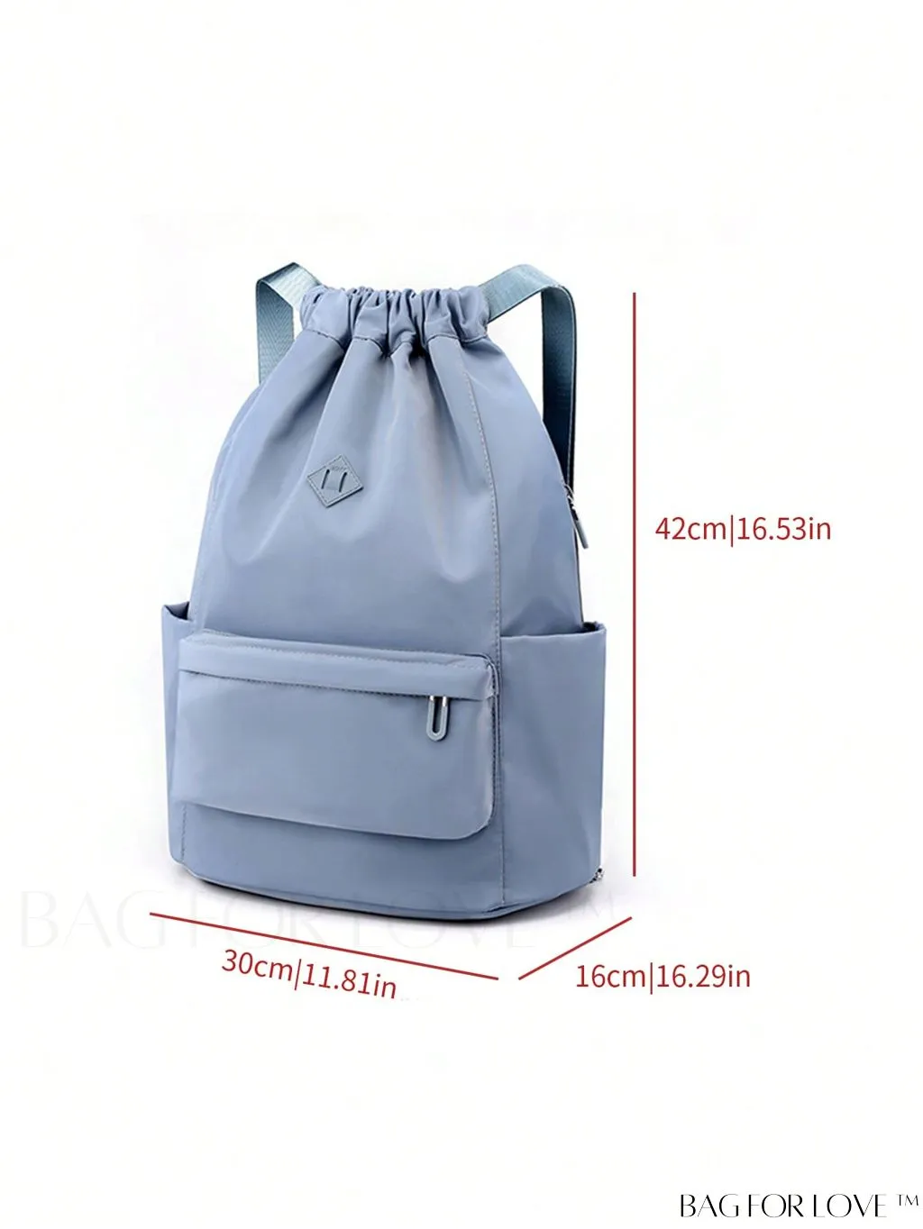 BagForLove - Stylish Drawstring Backpack with Decorative Front Patch Pocket