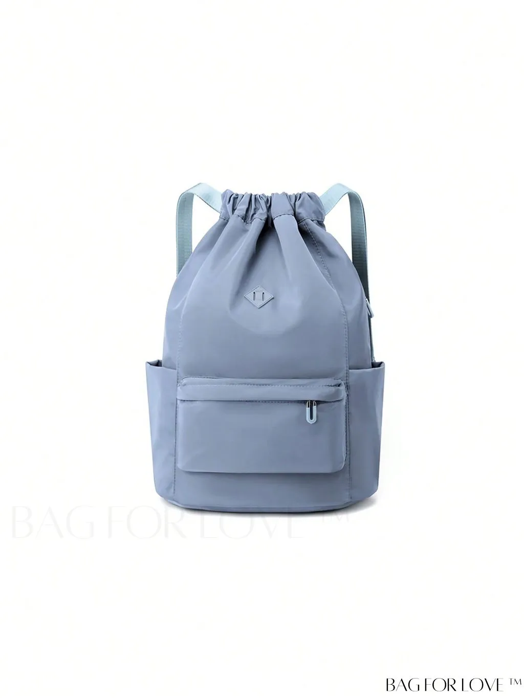 BagForLove - Stylish Drawstring Backpack with Decorative Front Patch Pocket