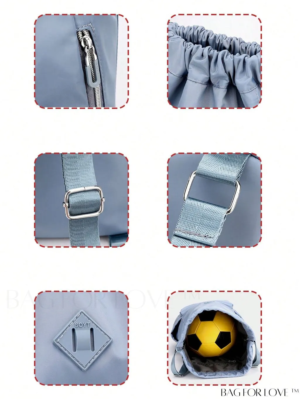 BagForLove - Stylish Drawstring Backpack with Decorative Front Patch Pocket