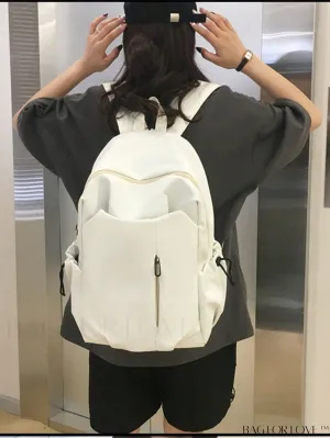 BagForLove - Stylish Zipper Front Classic Backpack - Spacious, Solid Color for Students
