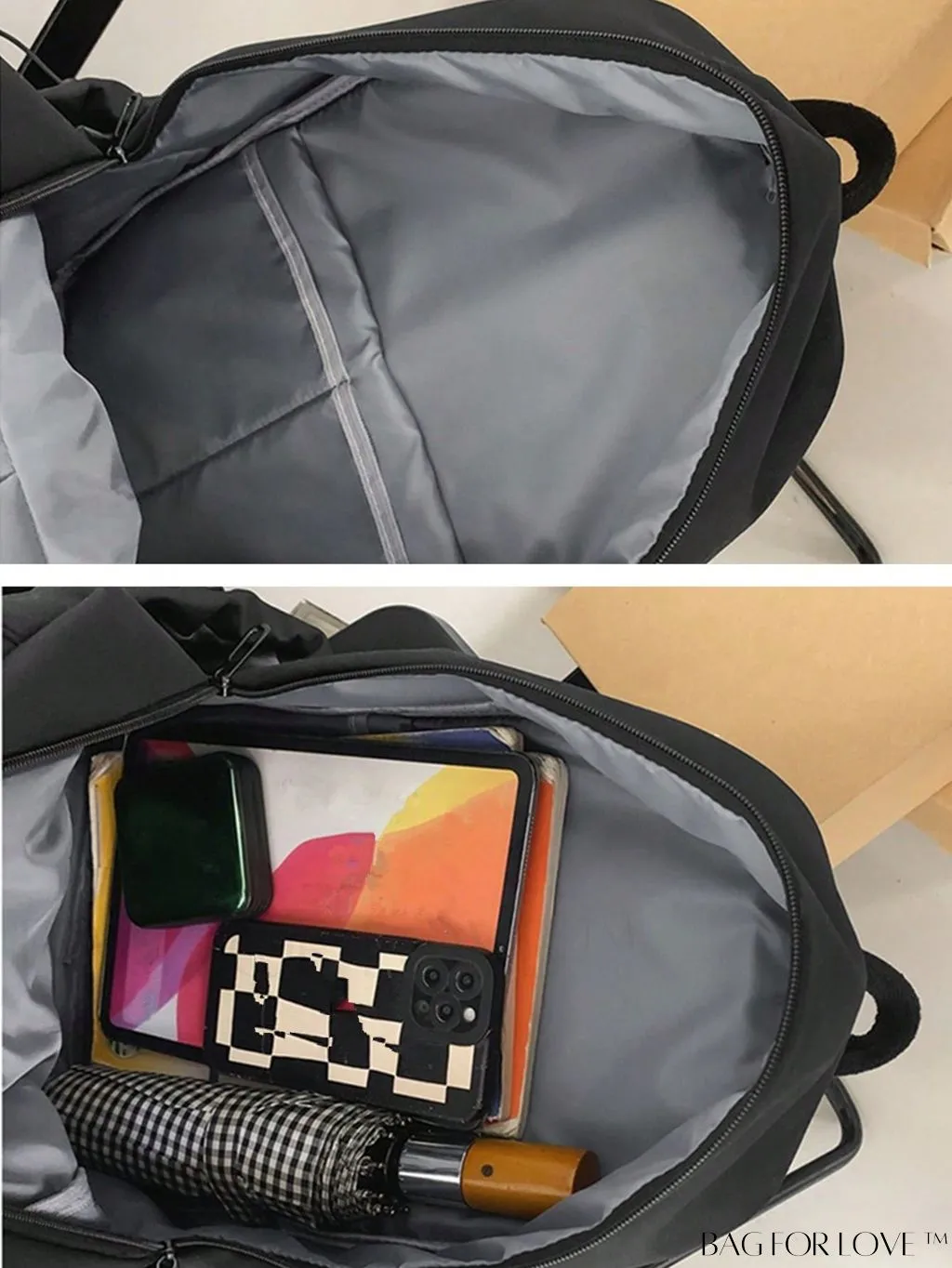 BagForLove - Stylish Zipper Front Classic Backpack - Spacious, Solid Color for Students