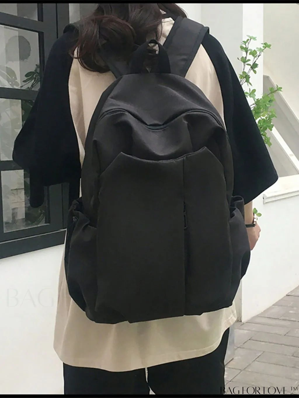 BagForLove - Stylish Zipper Front Classic Backpack - Spacious, Solid Color for Students