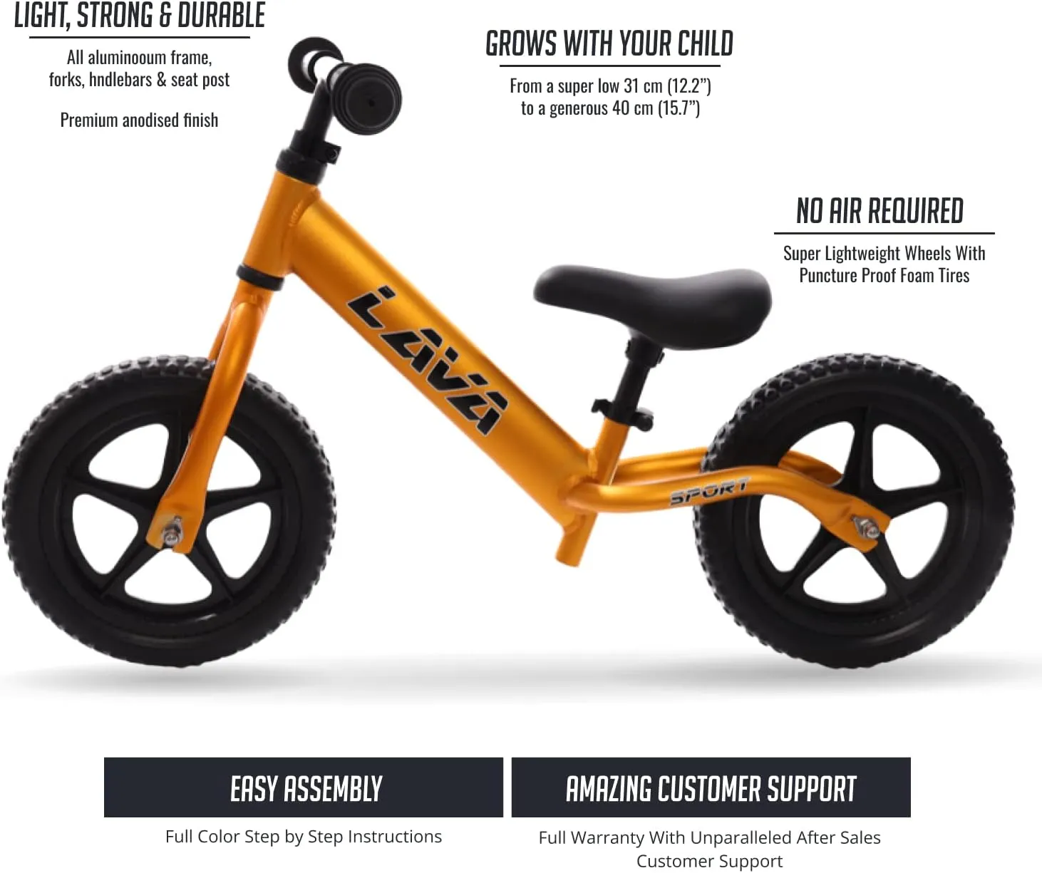 Balance Bike - Lightweight Aluminium Toddler Bike for 2, 3, 4, and 5 Year Old Boys and Girls - No Pedal Bikes for Kids with Adjustable Handlebar and Seat, EVA Tires - Training Bike