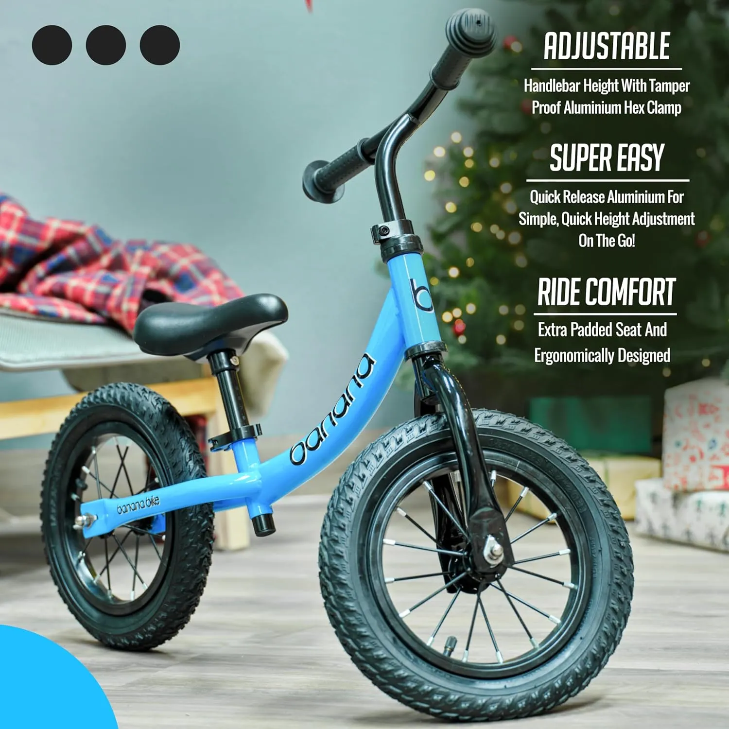 banana bike GT Lightweight Balancing Bike for 2-5 Year Old Boys and Girls - Alloy Steel Balance with Aluminium Frame, Adjustable Handlebar and Seat, No Pedal Bikes, 12" Wheels, Kids Training
