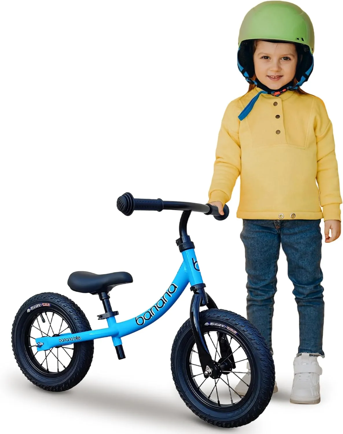 banana bike GT Lightweight Balancing Bike for 2-5 Year Old Boys and Girls - Alloy Steel Balance with Aluminium Frame, Adjustable Handlebar and Seat, No Pedal Bikes, 12" Wheels, Kids Training