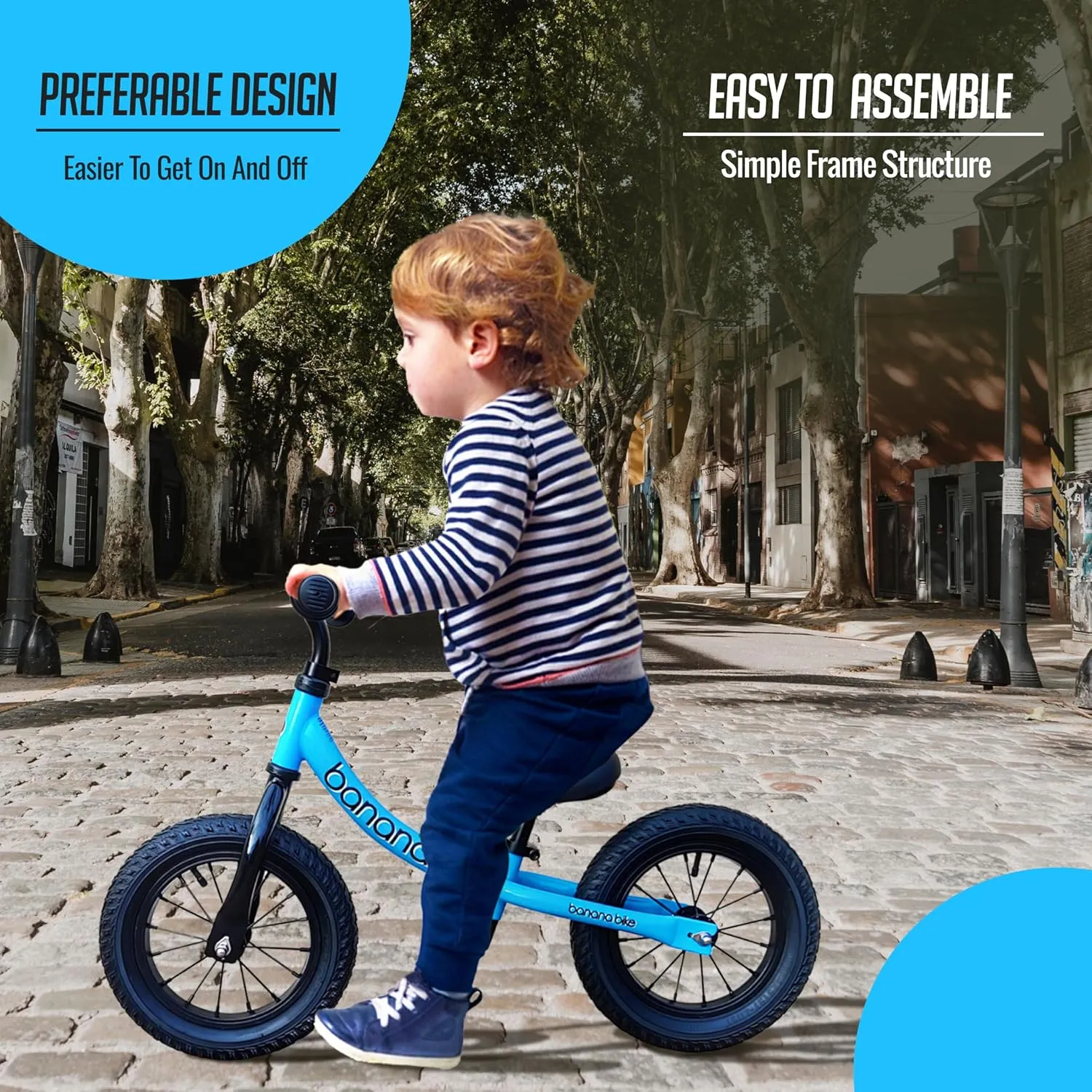 banana bike GT Lightweight Balancing Bike for 2-5 Year Old Boys and Girls - Alloy Steel Balance with Aluminium Frame, Adjustable Handlebar and Seat, No Pedal Bikes, 12" Wheels, Kids Training
