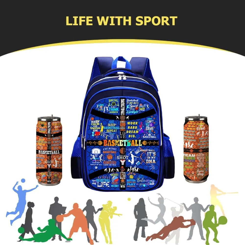 Basketball Backpack Laptop Backpack For Men Women, Basketball Backpacks Shoulder Bag For Travel Hiking Camping Daypack