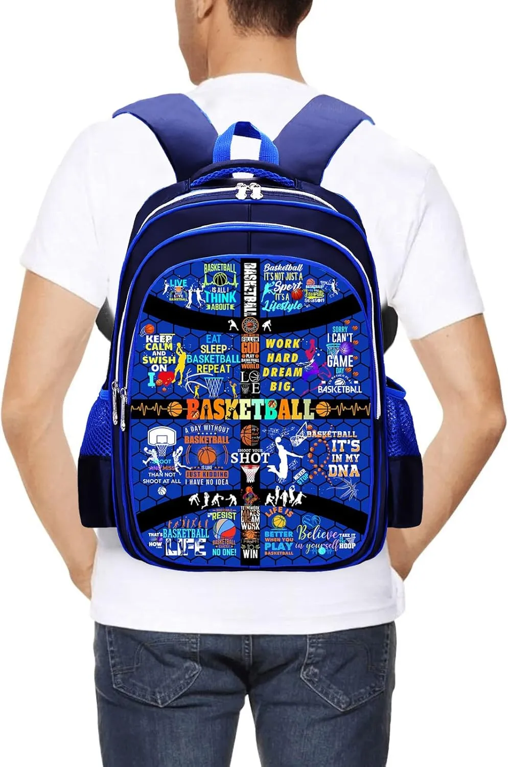 Basketball Backpack Laptop Backpack For Men Women, Basketball Backpacks Shoulder Bag For Travel Hiking Camping Daypack
