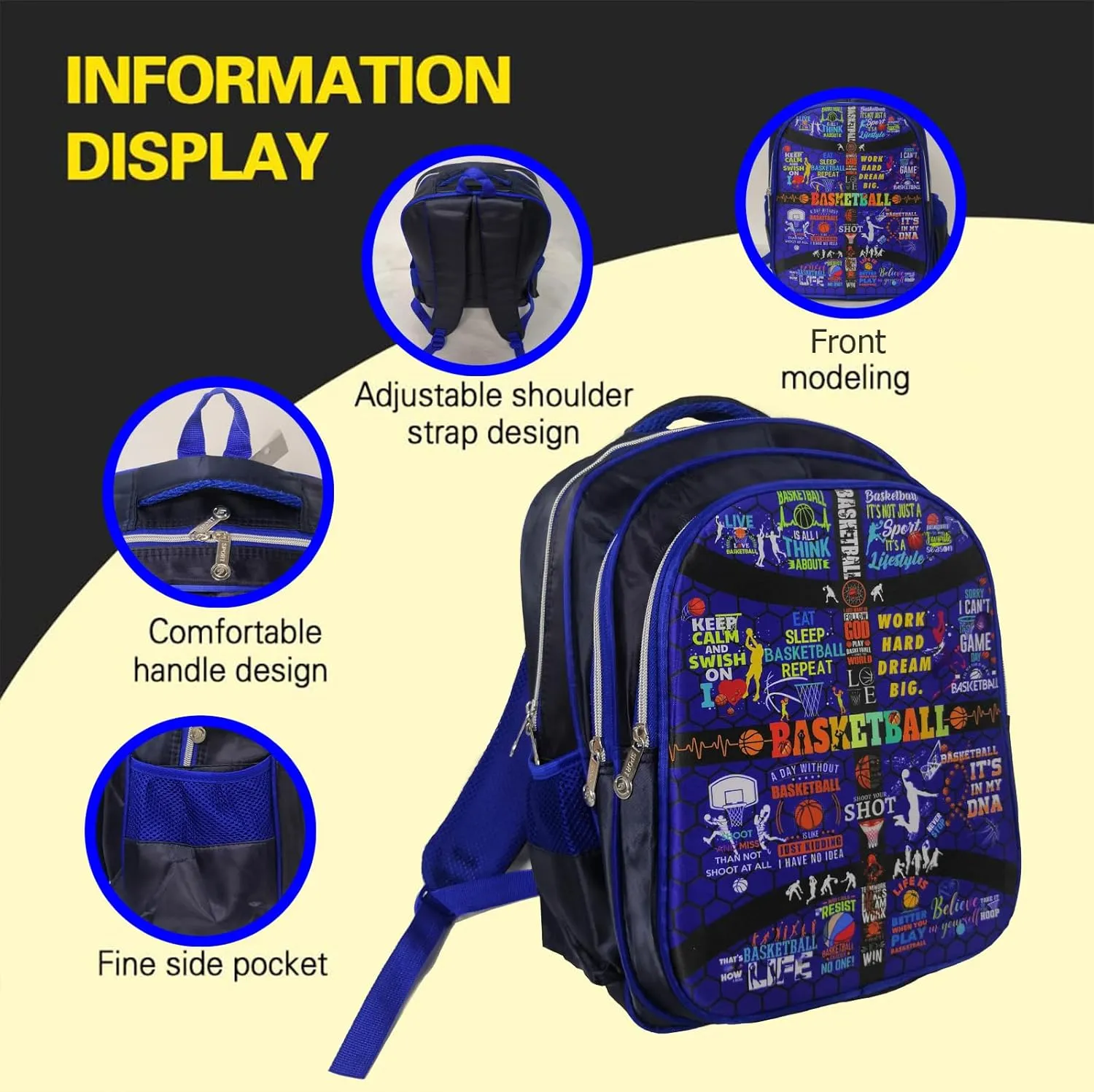 Basketball Backpack Laptop Backpack For Men Women, Basketball Backpacks Shoulder Bag For Travel Hiking Camping Daypack