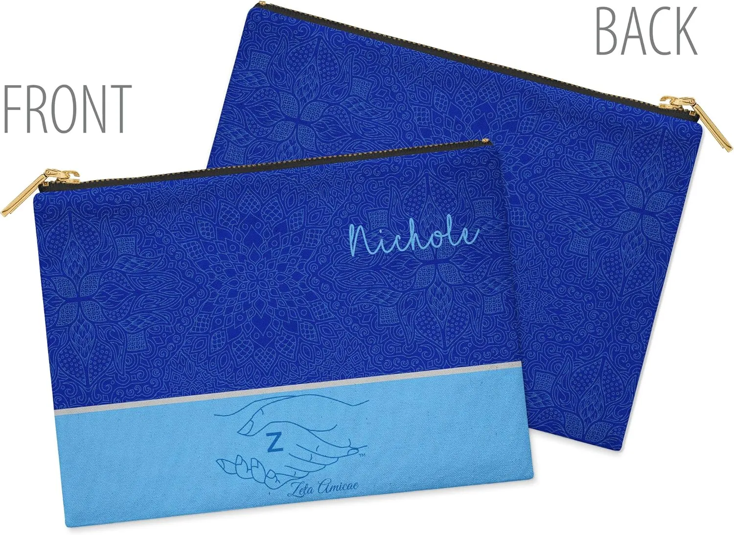 BBGreek Zeta Phi Beta Sorority Paraphernalia - Cosmetic Case, Makeup Pouch, Travel Bag Organizer Collection - Official Vendor