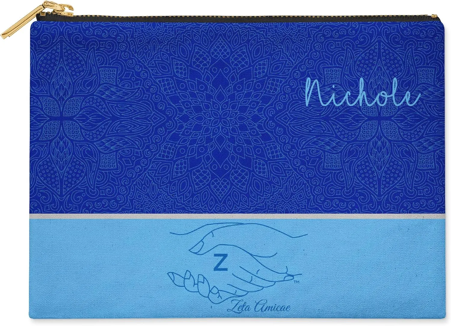BBGreek Zeta Phi Beta Sorority Paraphernalia - Cosmetic Case, Makeup Pouch, Travel Bag Organizer Collection - Official Vendor