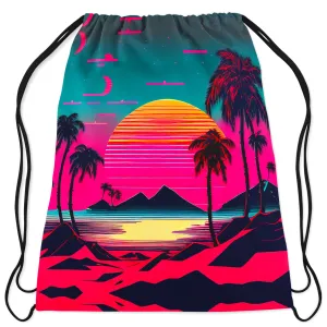Beach Sunset Drawstring Bag