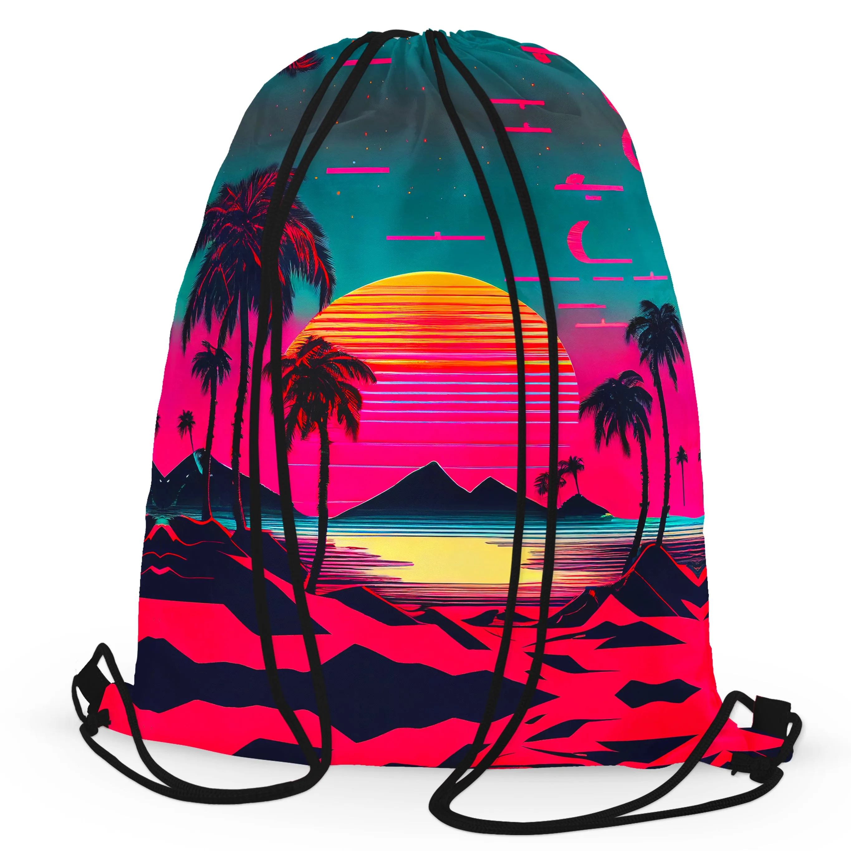 Beach Sunset Drawstring Bag