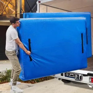 BETU Mattress Bags for Moving, Mattress Protector Waterproof Mattress Cover Cal King Size Storage Bags with 8 Heavy-Duty Handles and Zipper for Bed Extra Thick Large(2 Pack, 86"x75"x15" Blue)