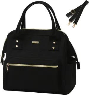 Bicolor Lunch Bag Lunch Box for Women Men Adult with Shoulder Strap Reusable Insulated Lunch Tote Bag Large Capacity Leakproof Cooler Lunch Containers for Work Picnic Camping Travel Handbags