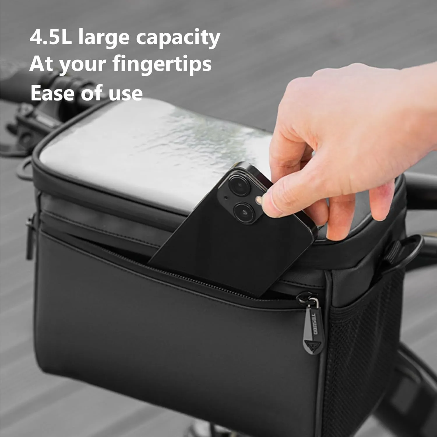 Bicycle Handlebar Bag for Aventon Abound/Ramblas/Soltera Waterproof Dustproof Bicycle Phone Bag Wear Resistant Bicycle Bag Cycling Accessories,A
