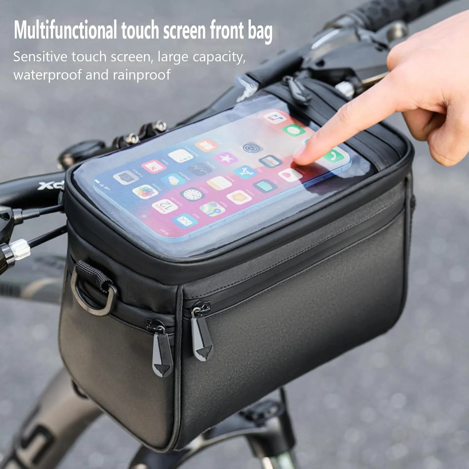 Bicycle Handlebar Bag for Scott Sub/Ransom/Aspect/Strike eRide Waterproof Dustproof Bicycle Phone Bag Wear Resistant Bicycle Bag Cycling Accessories,B