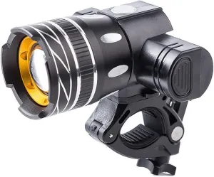 Bike Front Head USB Reable Flash Zoomable with 3 Modes for 22-28mm Diameter Handlebar Mountain Road Bike