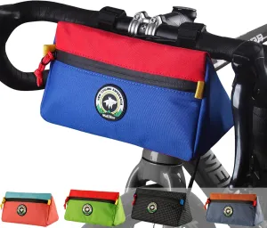 Bike Handlebar Bag, Bicycle Front Bag, Kids Handle Bar Bag, Storage Bag with Shoulder Strap for Men Women Kids Outdoor Road MTB Cycling(Blue   Red)