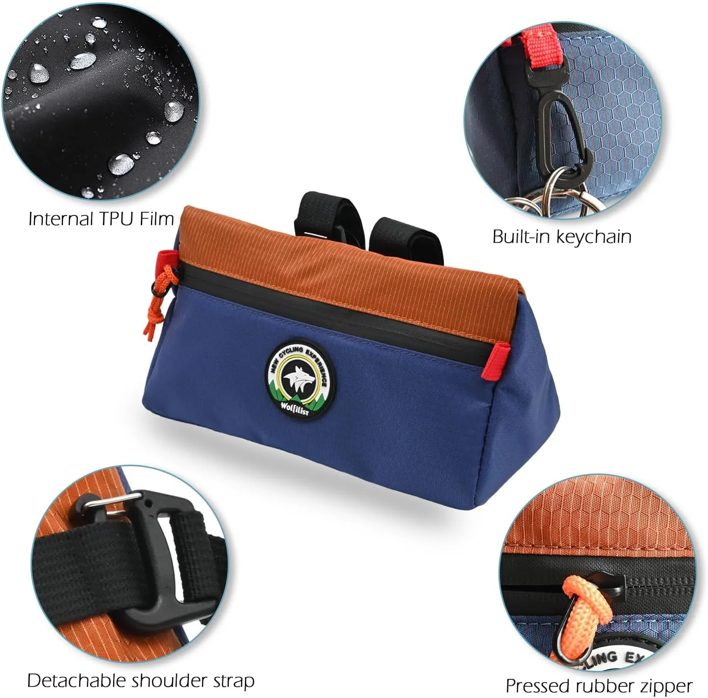 Bike Handlebar Bag, Bicycle Front Bag, Kids Handle Bar Bag, Storage Bag with Shoulder Strap for Men Women Kids Outdoor Road MTB Cycling(Purple Brown)