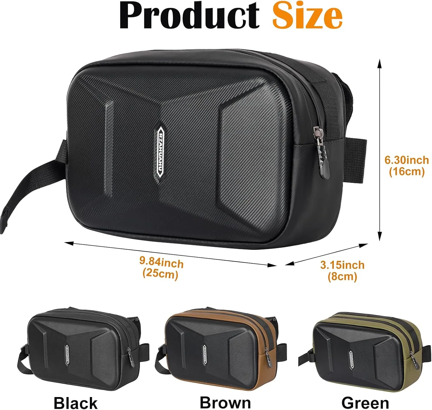 Bike Handlebar Bag, EVA Waterproof Bike Front Bag, 3.2L Bicycle Frame Storage Bag Waist Shoulder Bag, Bike Pouch for Road Mountain Bicycle Cycling Travel Hiking