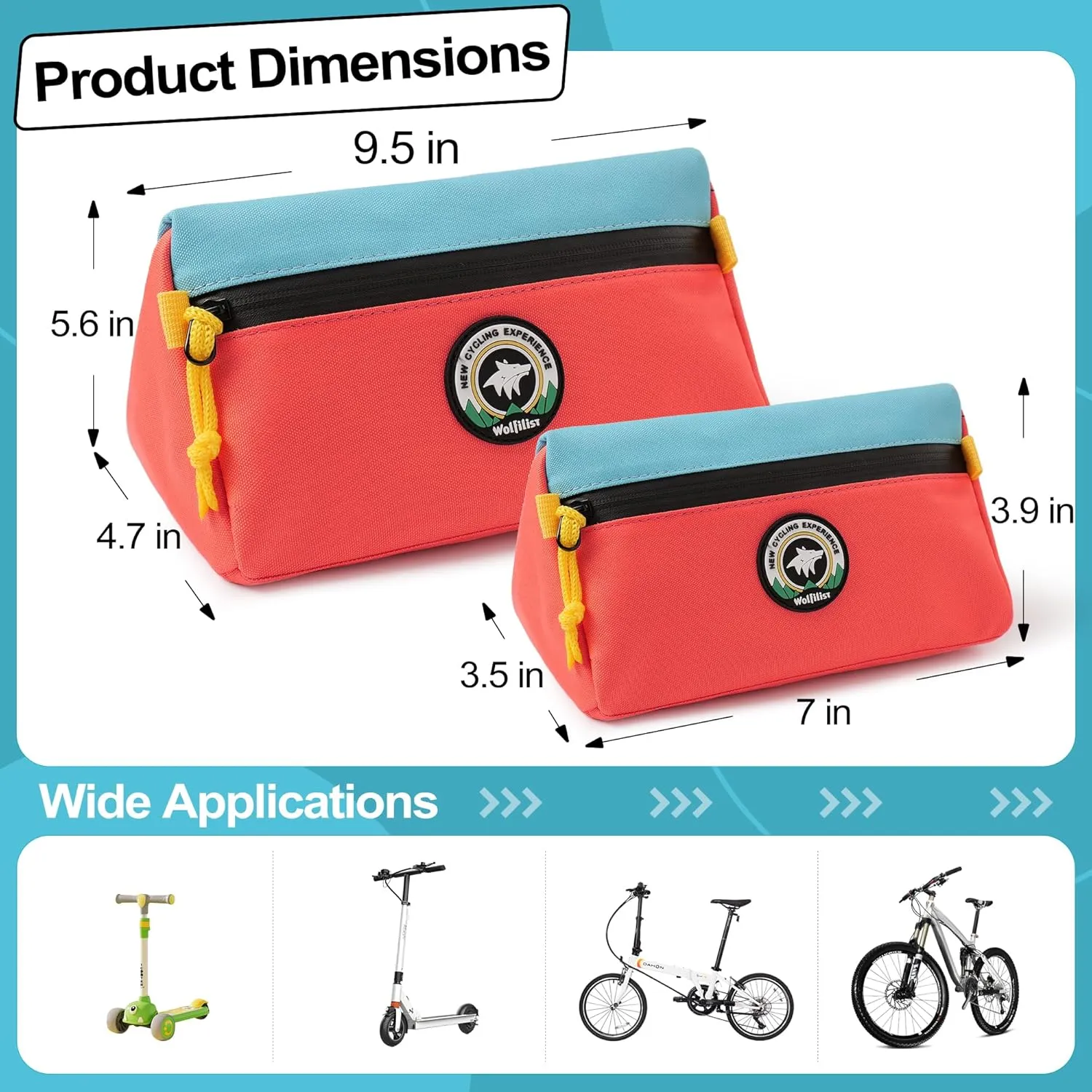 Bike Handlebar Bag - Outdoor Cycling Bag for Front Handlebars, Balance Bikes, Mountain Bikes & Road Bicycles