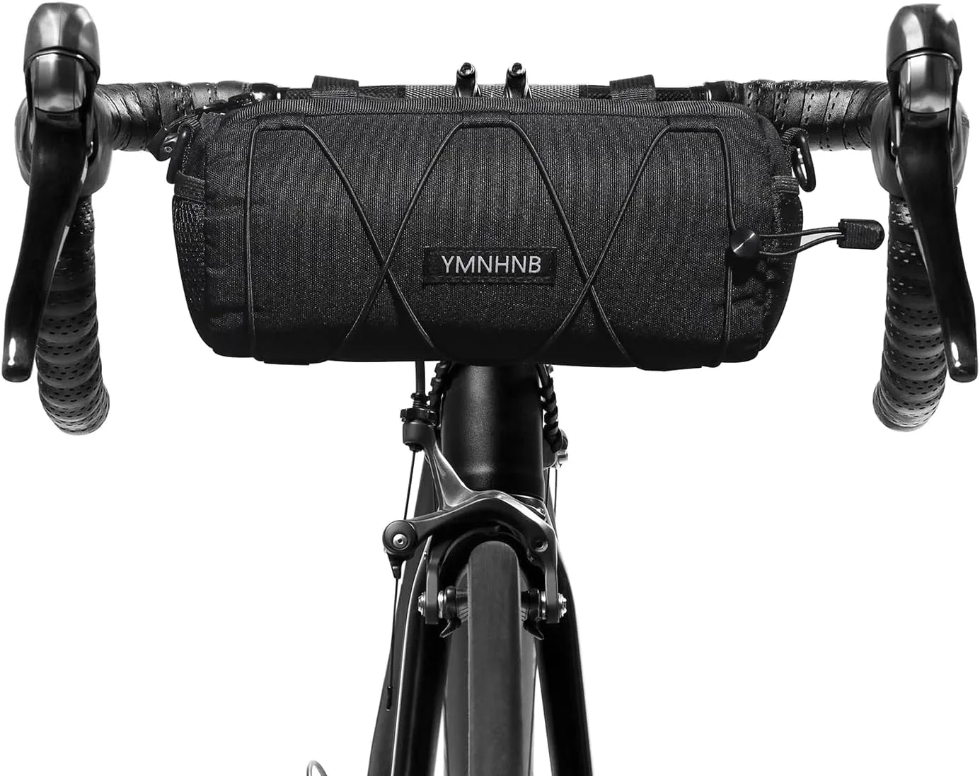 Bike Handlebar Bag, Waterproof Bicycle Storage Pouch, Cylindrical Handlebar Bag with Shoulder Strap & Elastic Cord, Fits Road & Mountain Bikes