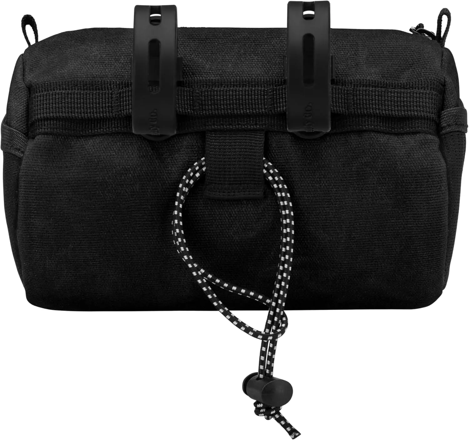 Bike Handlebar Bag – Waxed Canvas Exterior with Quick-Access Waterproof Zipper, Side Mesh Pockets and Spacious Storage – Ideal for Cycling, Commuting and Adventure Rides (Black)