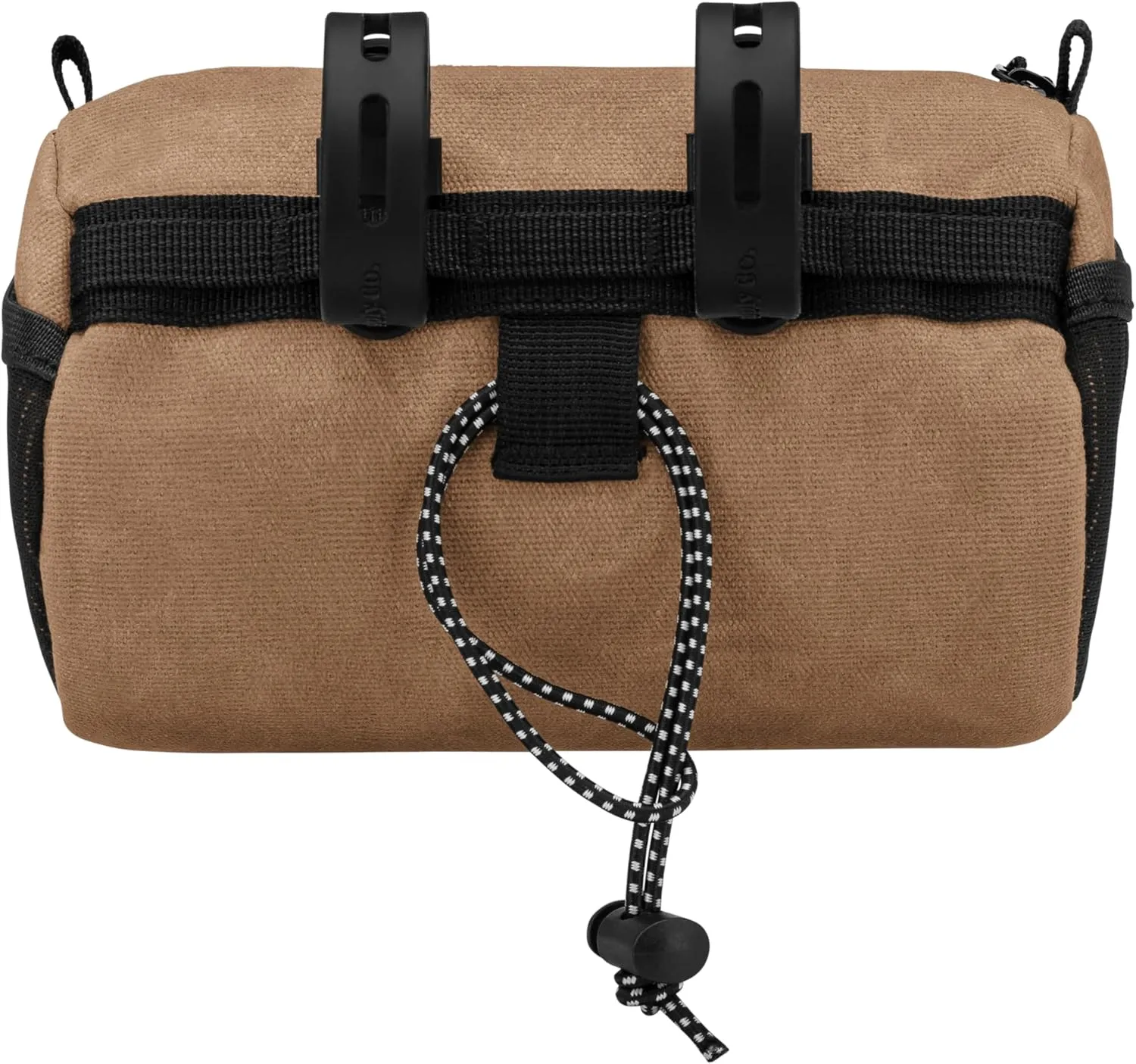 Bike Handlebar Bag – Waxed Canvas Exterior with Quick-Access Waterproof Zipper, Side Mesh Pockets and Spacious Storage – Ideal for Cycling, Commuting and Adventure Rides (Brown)