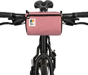 Bike Handlebar Bag – Waxed Canvas Exterior with Quick-Access Waterproof Zipper, Side Mesh Pockets and Spacious Storage – Ideal for Cycling, Commuting and Adventure Rides (Coral)